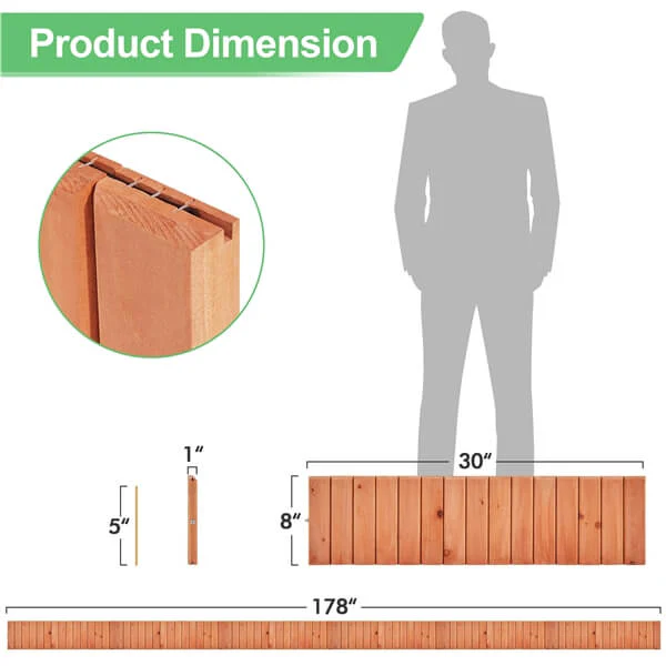 Yaheetech Wood Garden Fence - Image 3