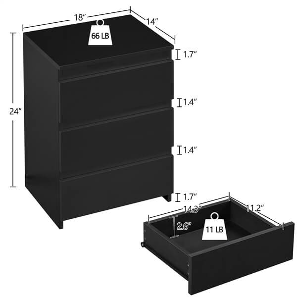 Yaheetech Nightstand with Drawer - Image 4