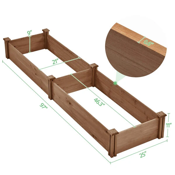 Yaheetech 8×2ft Wooden Horticulture Raised Garden Bed - Image 5