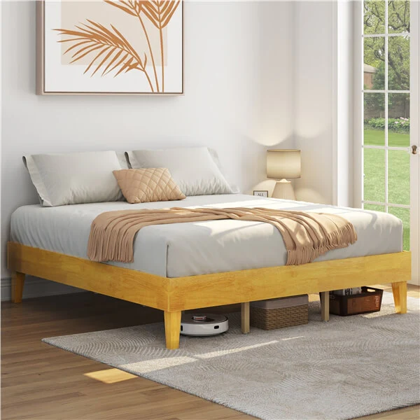 Yaheetech Wooden Bed Frame with Plywood Slat