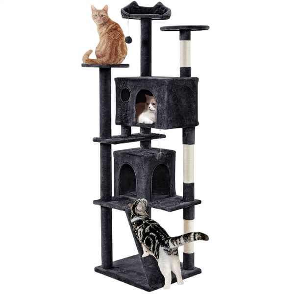Yaheetech XL Cat Tree 80in Multi-Level Cat Tower - Image 3
