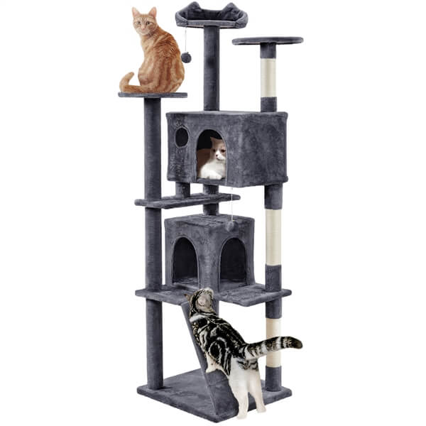 Yaheetech XL Cat Tree 80in Multi-Level Cat Tower - Image 4